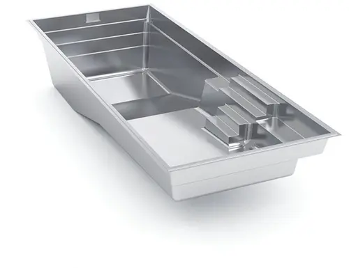 3D image of The Grand rectangular fiberglass composite pool shell, available at Leisure Pools Northern Kentucky